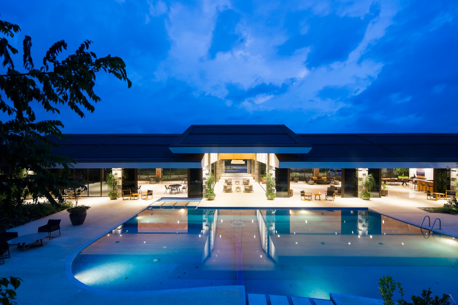 Cambodian hotel courtyard